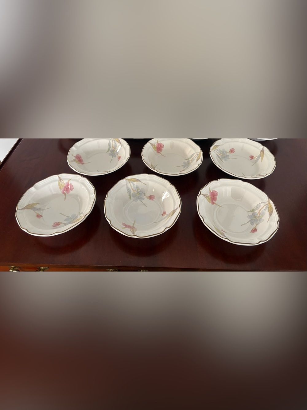 6 Vintage Floral Serving Bowls